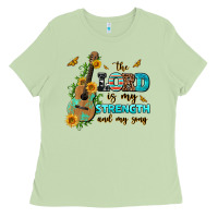 Matcha the lord is my strength and my song guitar with su Ladies Tee - AdoDesignShop