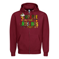Burgundy coffee and christmas cheer Zipper Hoodie - AdoDesignShop