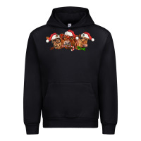Black christmas red angus cows Urban Hoodie - LillyAllenDesigns
