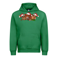 Emerald christmas red angus cows Urban Hoodie - LillyAllenDesigns