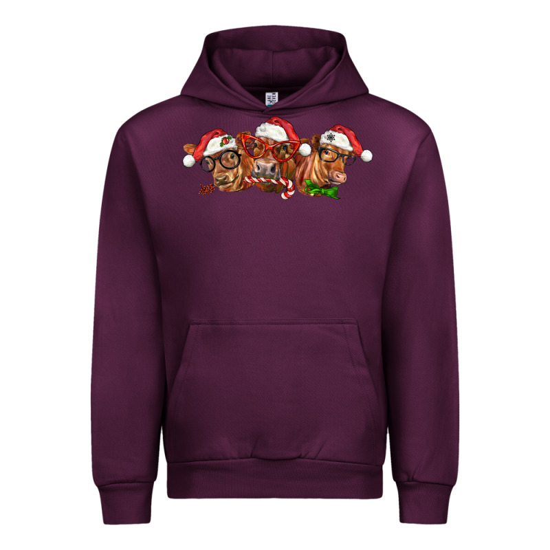Christmas Red Angus Cows Urban Hoodie by LillyAllenDesigns | Teevron