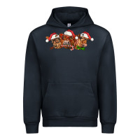 Navy christmas red angus cows Urban Hoodie - LillyAllenDesigns