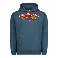 Pigment Midnight Navy christmas red angus cows Urban Hoodie - LillyAllenDesigns