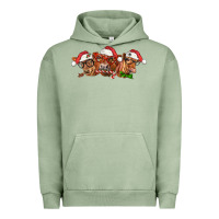 Pigment Oil Green christmas red angus cows Urban Hoodie - LillyAllenDesigns
