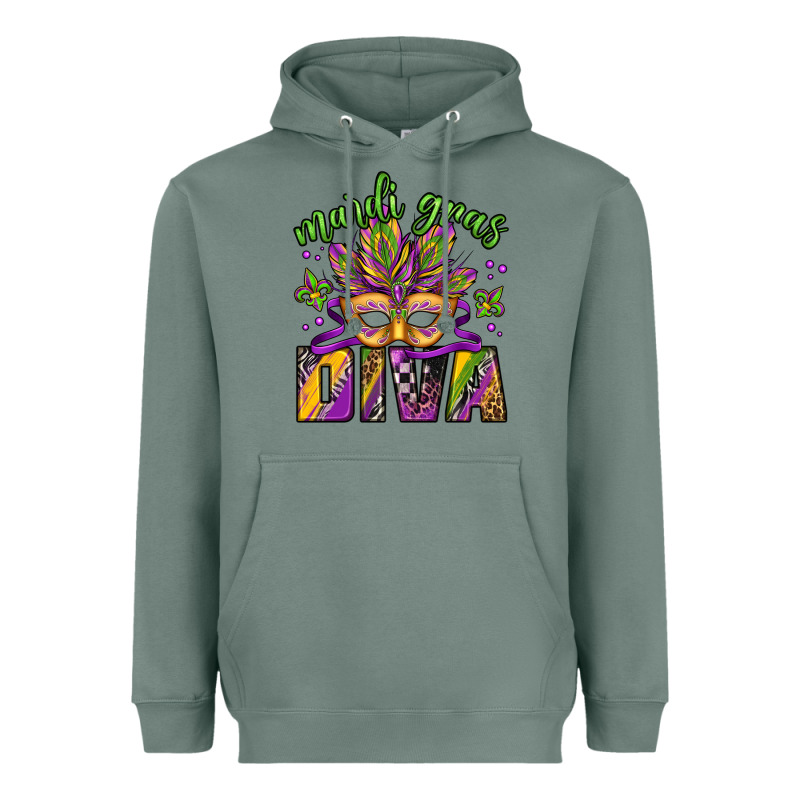 Mardi Gras Diva Heavyweight Hoodie by Jasminsmagicworld | Teevron