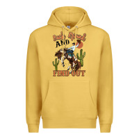 Antique Gold buck around and find out rodeo cowboy Premium Hoodie - MaliasSmallBusiness