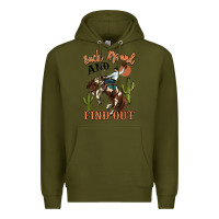 Army Green buck around and find out rodeo cowboy Premium Hoodie - MaliasSmallBusiness