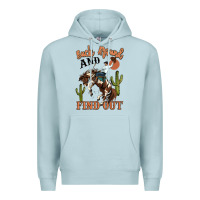 Blue Mist buck around and find out rodeo cowboy Premium Hoodie - MaliasSmallBusiness