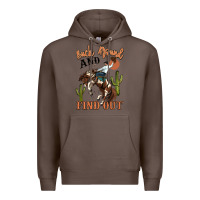 Coffee buck around and find out rodeo cowboy Premium Hoodie - MaliasSmallBusiness