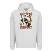 Dove Grey buck around and find out rodeo cowboy Premium Hoodie - MaliasSmallBusiness