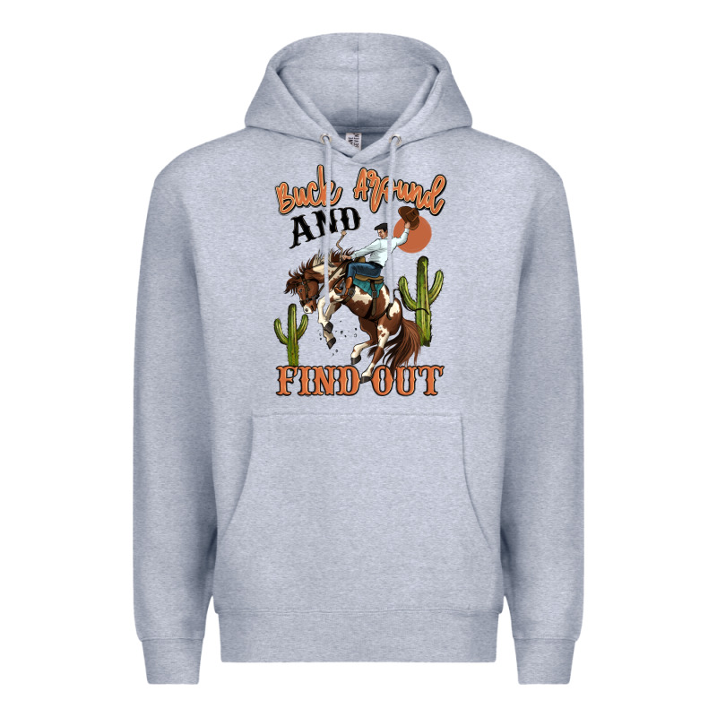 Buck Around And Find Out Rodeo Cowboy Premium Hoodie by MaliasSmallBusiness | Teevron