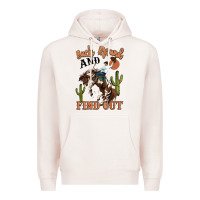 Pale Pink buck around and find out rodeo cowboy Premium Hoodie - MaliasSmallBusiness