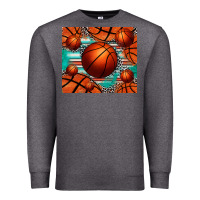 Charcoal Heather basketball leopard serape tumbler Premium Sweatshirt - Jasminsmagicworld