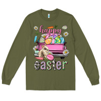 Army Green Bunny Happy Easter truck Easter Day Long Sleeve Tee - Neo Western