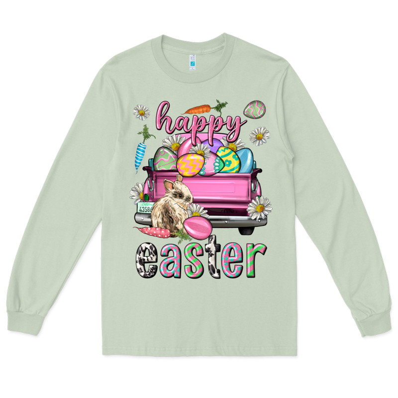 Bunny Happy Easter Truck Easter Day Long Sleeve Tee by Neo Western | Teevron