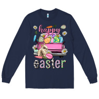 Navy Bunny Happy Easter truck Easter Day Long Sleeve Tee - Neo Western