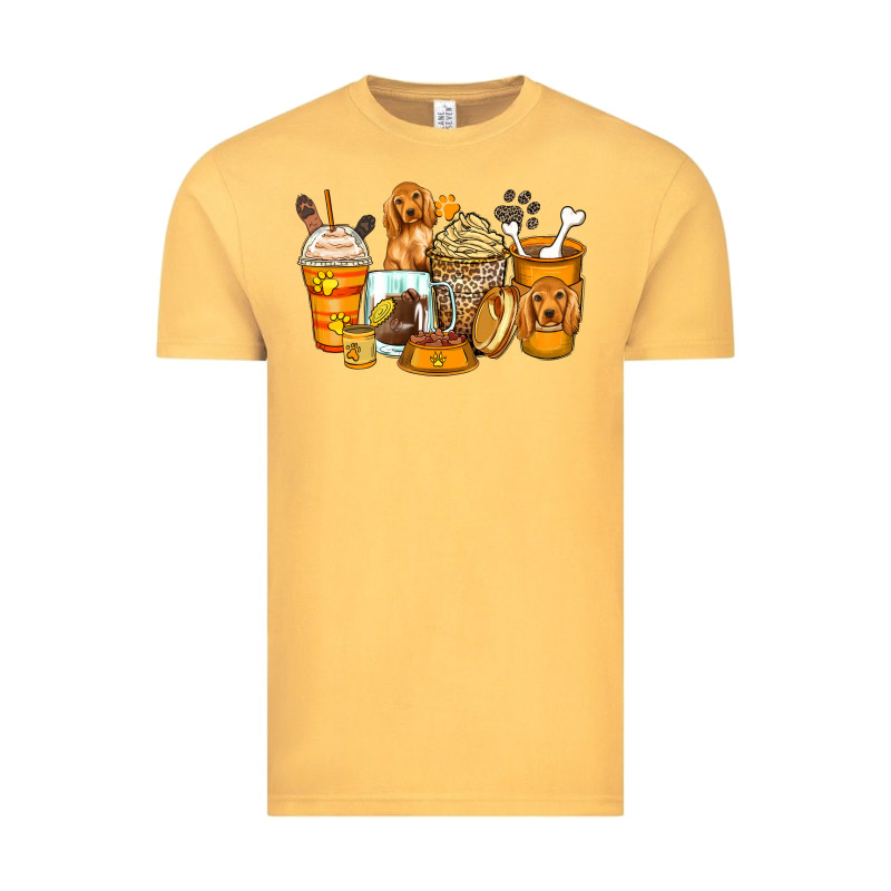 Cocker Spaniel Coffee Cups Vintage Tee by Zillion Design Studio | Teevron