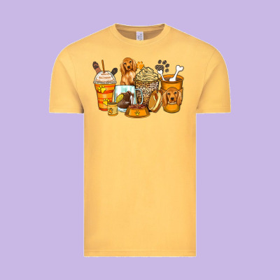Cocker Spaniel Coffee Cups Vintage Tee Designed By Zillion Design Studio