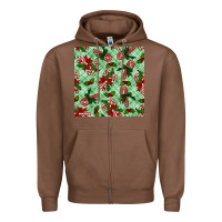 Chestnut christmas candy cane seamless pattern Zipper Hoodie - BundleAndBundleShop