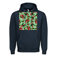 Navy christmas candy cane seamless pattern Zipper Hoodie - BundleAndBundleShop