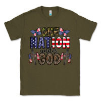 Army Green one nation under god Classic Tee - CowhideDigitalArt
