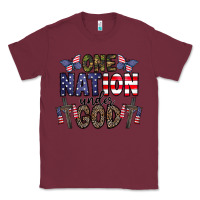 Burgundy one nation under god Classic Tee - CowhideDigitalArt