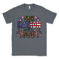 Charcoal Heather one nation under god Classic Tee - CowhideDigitalArt