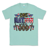 Seafoam one nation under god Classic Tee - CowhideDigitalArt