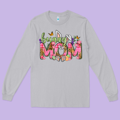 Bunny Mom Easter Day Long Sleeve Tee Designed By Neo Western