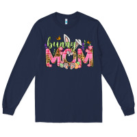 Navy Bunny Mom Easter Day Long Sleeve Tee - Neo Western