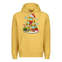 Antique Gold christmas tree with school bus Premium Hoodie - MaliasSmallBusiness