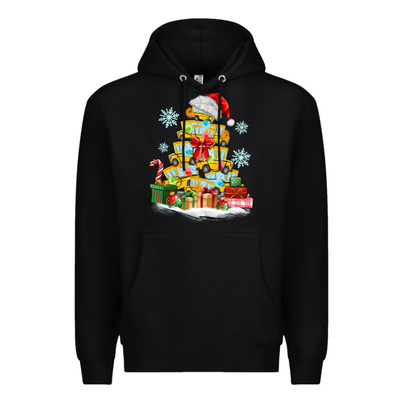 Christmas Tree With School Bus Premium Hoodie by MaliasSmallBusiness | Teevron