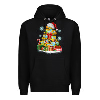 Black christmas tree with school bus Premium Hoodie - MaliasSmallBusiness