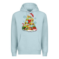 Blue Mist christmas tree with school bus Premium Hoodie - MaliasSmallBusiness