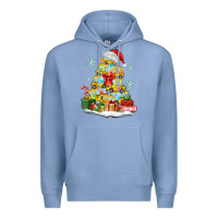 Colony Blue christmas tree with school bus Premium Hoodie - MaliasSmallBusiness