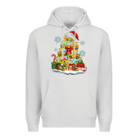 Dove Grey christmas tree with school bus Premium Hoodie - MaliasSmallBusiness