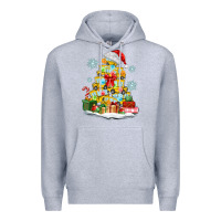 Heather Grey christmas tree with school bus Premium Hoodie - MaliasSmallBusiness