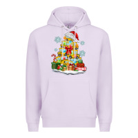 Lilac christmas tree with school bus Premium Hoodie - MaliasSmallBusiness