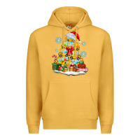 Mustard christmas tree with school bus Premium Hoodie - MaliasSmallBusiness