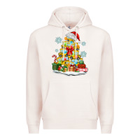 Pale Pink christmas tree with school bus Premium Hoodie - MaliasSmallBusiness