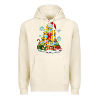 Tofu christmas tree with school bus Premium Hoodie - MaliasSmallBusiness