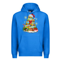 True Royal christmas tree with school bus Premium Hoodie - MaliasSmallBusiness