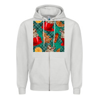 Christmas Hot Chocolate And Cookie Seamless Pattern Zipper Hoodie | Teevron