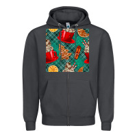 Smoke christmas hot chocolate and cookie seamless pattern Zipper Hoodie - BundleAndBundleShop