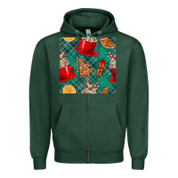 Sports Green christmas hot chocolate and cookie seamless pattern Zipper Hoodie - BundleAndBundleShop