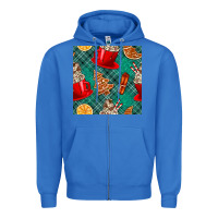 True Royal christmas hot chocolate and cookie seamless pattern Zipper Hoodie - BundleAndBundleShop