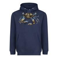 Navy Crab Heavyweight Hoodie - LillyAllenDesigns