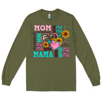 Army Green mom mama mommy with hearts Long Sleeve Tee - AdoDesignShop