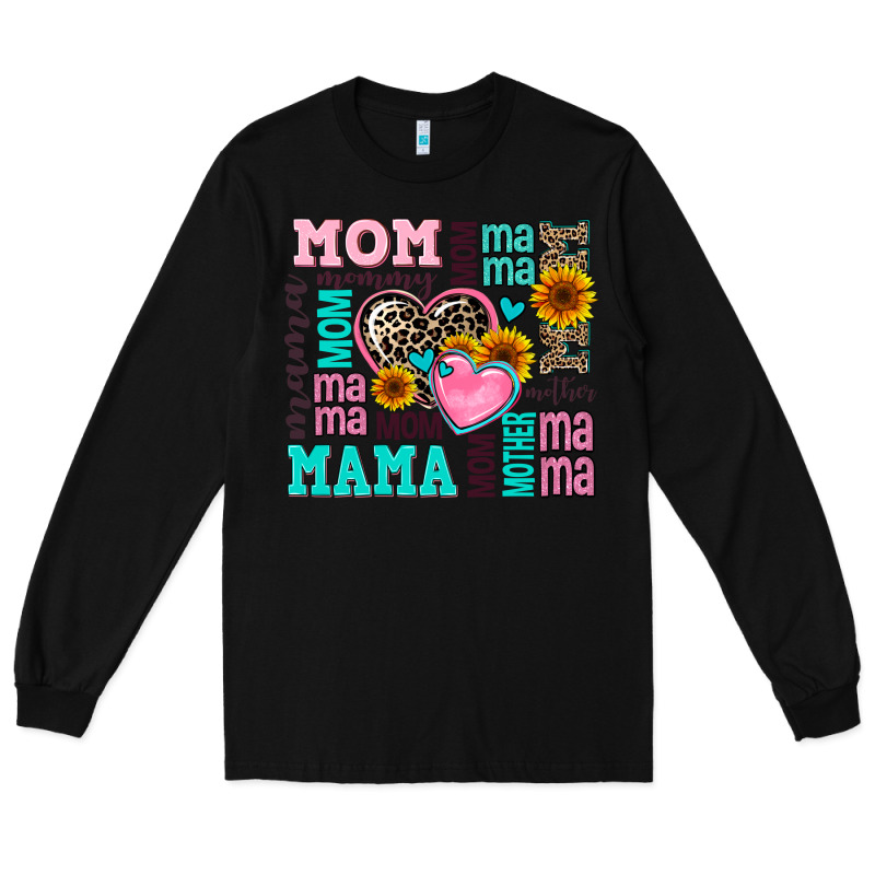 Mom Mama Mommy With Hearts Long Sleeve Tee by AdoDesignShop | Teevron