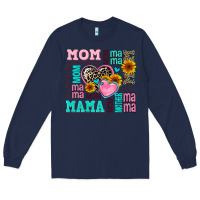 Navy mom mama mommy with hearts Long Sleeve Tee - AdoDesignShop